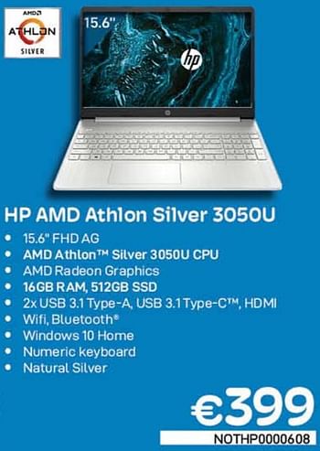 Promoties Hp amd athlon silver 3050u - HP - Geldig van 01/09/2022 tot 30/09/2022 bij Compudeals