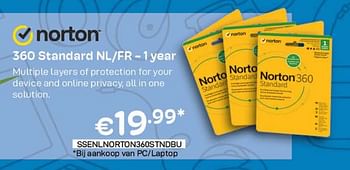 Promoties Norton 360 standard nl-fr - 1 year - Norton - Geldig van 01/09/2022 tot 30/09/2022 bij Compudeals