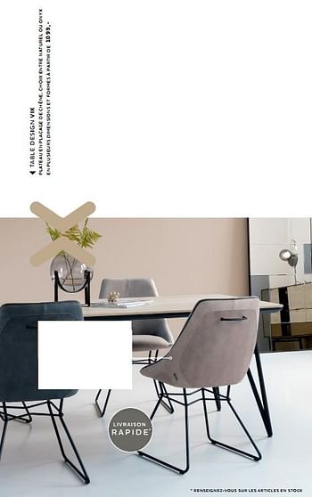 Promotions Table design vik - Produit Maison - Xooon - Valide de 01/09/2022 à 21/09/2022 chez Xooon
