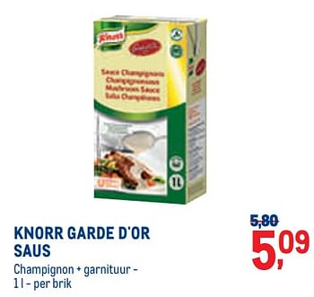 Promotions Knorr garde d`or saus - Knorr - Valide de 01/09/2022 à 30/09/2022 chez Metro