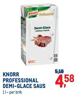 Promotions Knorr professional demi-glace saus - Knorr - Valide de 01/09/2022 à 30/09/2022 chez Metro