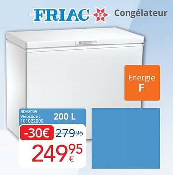 Promotions Friac congélateur bdv2009 - Friac - Valide de 01/09/2022 à 30/09/2022 chez Eldi