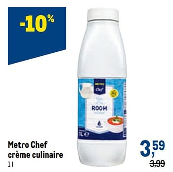 Promotions Metro chef crème culinaire - Produit maison - Makro - Valide de 07/09/2022 à 20/09/2022 chez Makro