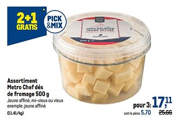 Promotions Metro chef dés de fromage jeune affiné - Produit maison - Makro - Valide de 07/09/2022 à 20/09/2022 chez Makro