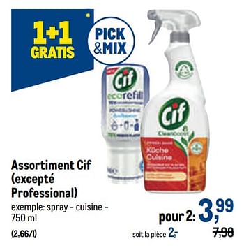 Promotions Cif spray - cuisine - Cif - Valide de 07/09/2022 à 20/09/2022 chez Makro