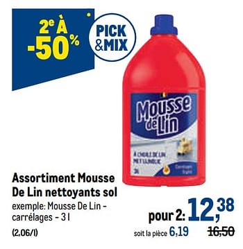 Promotions Mousse de lin nettoyants sol - Mousse de Lin - Valide de 07/09/2022 à 20/09/2022 chez Makro