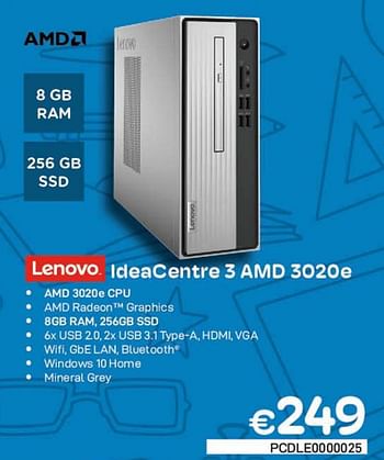 Promotions Lenovo ideacentre 3 amd 3020e - Lenovo - Valide de 01/09/2022 à 30/09/2022 chez Compudeals