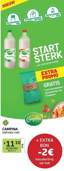 Promoties Campina halfvolle melk - Campina - Geldig van 09/09/2022 tot 22/09/2022 bij BelBev