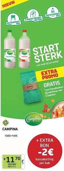 Promoties Campina volle melk - Campina - Geldig van 09/09/2022 tot 22/09/2022 bij BelBev