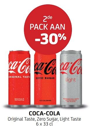 Promoties Coca-cola 2de pack aan -30% - Coca Cola - Geldig van 09/09/2022 tot 22/09/2022 bij BelBev