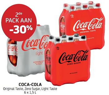 Promoties Coca-cola 2de pack aan -30% - Coca Cola - Geldig van 09/09/2022 tot 22/09/2022 bij BelBev