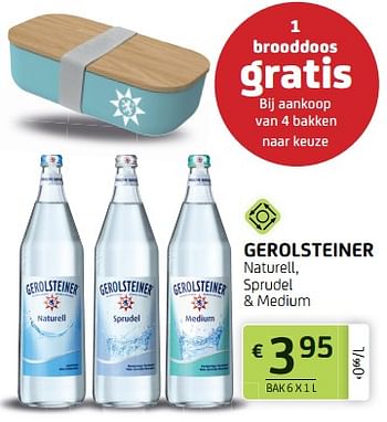 Promoties Gerolsteiner naturell, sprudel + medium - Gerolsteiner - Geldig van 09/09/2022 tot 22/09/2022 bij BelBev