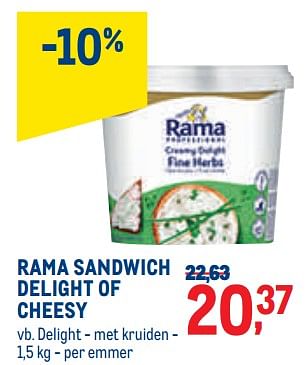Promoties Rama sandwich delight - met kruiden - Rama - Geldig van 01/09/2022 tot 30/09/2022 bij Metro