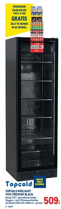 Topcold koelkast t401 premium black-Topcold