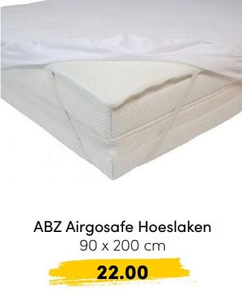 Promoties Abz airgosafe hoeslaken - ABZ - Geldig van 04/09/2022 tot 17/09/2022 bij Baby & Tiener Megastore