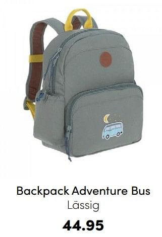 Promoties Backpack adventure bus lässig - Lassig - Geldig van 04/09/2022 tot 17/09/2022 bij Baby & Tiener Megastore