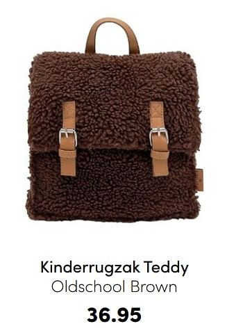 Promoties Kinderrugzak teddy oldschool brown - Huismerk - Baby & Tiener Megastore - Geldig van 04/09/2022 tot 17/09/2022 bij Baby & Tiener Megastore