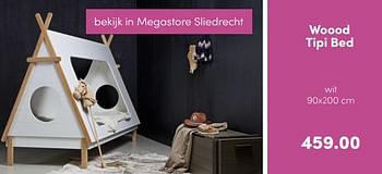 Promoties Woood tipi bed - Woood - Geldig van 04/09/2022 tot 17/09/2022 bij Baby & Tiener Megastore