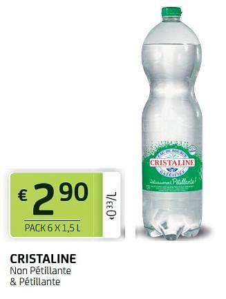 Promotions Cristaline non pétillante + pétillante - Cristaline - Valide de 09/09/2022 à 22/09/2022 chez BelBev
