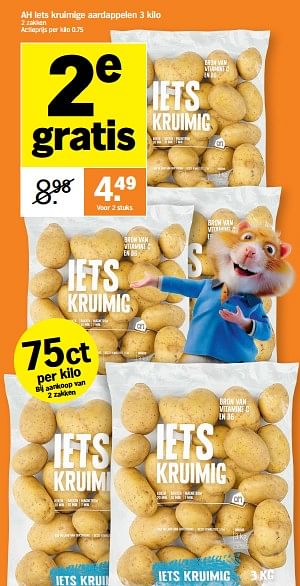 Promoties Ah iets kruimige aardappelen - Huismerk - Albert Heijn - Geldig van 05/09/2022 tot 11/09/2022 bij Albert Heijn