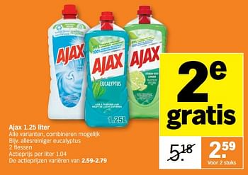 Promoties Allesreiniger eucalyptus - Ajax - Geldig van 05/09/2022 tot 11/09/2022 bij Albert Heijn