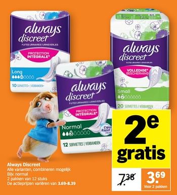 Promoties Always discreet normal - Always - Geldig van 05/09/2022 tot 11/09/2022 bij Albert Heijn