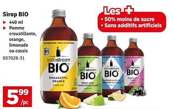 Promoties Sirop bio - Sodastream - Geldig van 06/09/2022 tot 18/09/2022 bij Mr. Bricolage