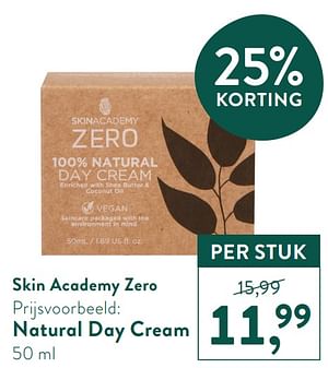 Skin academy zero natural day cream