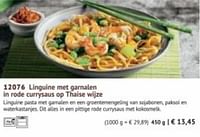 Linguine met garnalen in rode currysaus op thaise wijze-Huismerk - Bofrost