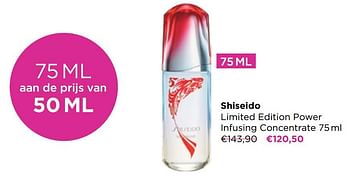 Promoties Shiseido limited edition power infusing concentrate - Shiseido - Geldig van 05/09/2022 tot 18/09/2022 bij ICI PARIS XL