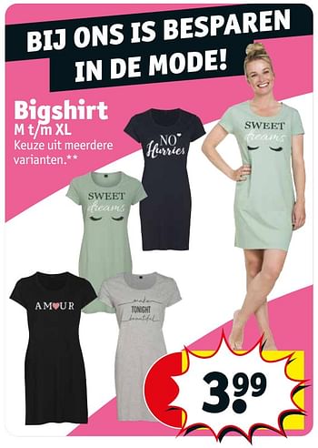 Promoties Bigshirt - Huismerk - Kruidvat - Geldig van 06/09/2022 tot 11/09/2022 bij Kruidvat