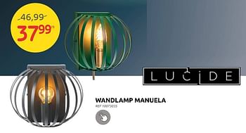 Promoties Wandlamp manuela - Lucide - Geldig van 07/09/2022 tot 26/09/2022 bij Brico