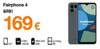 Promotions Fairphone 4 - Fairphone - Valide de 06/09/2022 à 11/09/2022 chez Orange