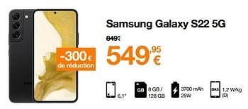 Promotions Samsung galaxy s22 5g - Samsung - Valide de 06/09/2022 à 11/09/2022 chez Orange