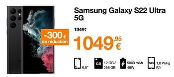 Promoties Samsung galaxy s22 ultra 5g - Samsung - Geldig van 06/09/2022 tot 11/09/2022 bij Orange
