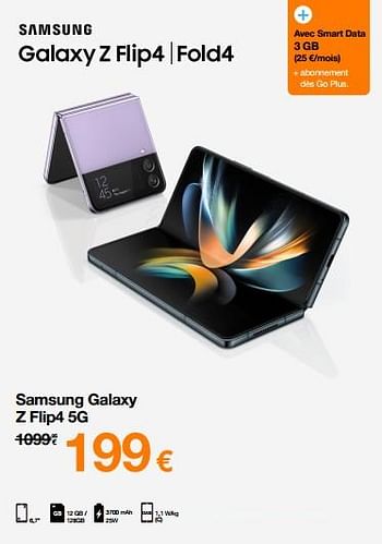 Promotions Samsung galaxy z flip4 5g - Samsung - Valide de 06/09/2022 à 11/09/2022 chez Orange