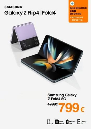 Promotions Samsung galaxy z fold4 5g - Samsung - Valide de 06/09/2022 à 11/09/2022 chez Orange