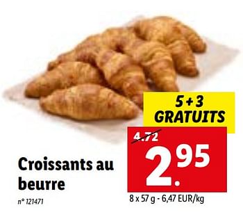 Promotions Croissants au beurre - Produit maison - Lidl - Valide de 12/09/2022 à 17/09/2022 chez Lidl
