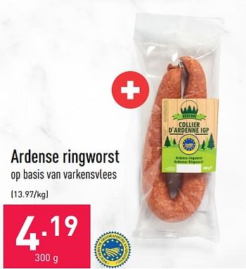 Promoties Ardense ringworst - Huismerk - Aldi - Geldig van 14/09/2022 tot 23/09/2022 bij Aldi