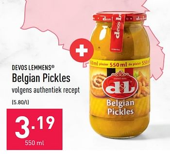 Promoties Belgian pickles - Devos Lemmens - Geldig van 14/09/2022 tot 23/09/2022 bij Aldi