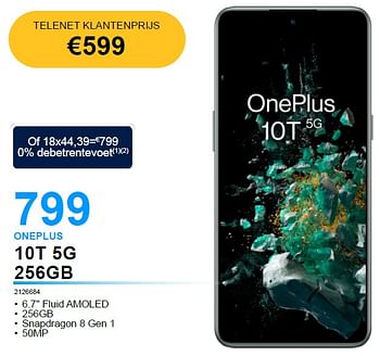 Promoties Oneplus 10t 5g 256gb - OnePlus - Geldig van 06/09/2022 tot 30/09/2022 bij Auva