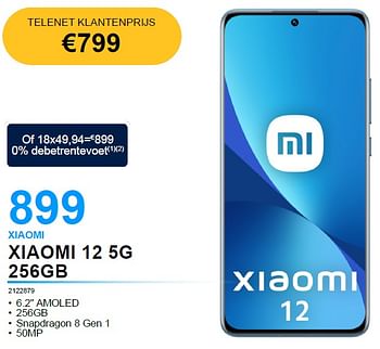 Promoties Xiaomi xiaomi 12 5g 256gb - Xiaomi - Geldig van 06/09/2022 tot 30/09/2022 bij Auva