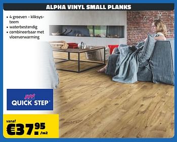 Promotions Alpha vinyl small planks - QuickStep - Valide de 05/09/2022 à 30/09/2022 chez Bouwcenter Frans Vlaeminck