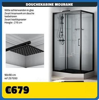 Promotions Douchekabine mourane 90x90 - Produit maison - Bouwcenter Frans Vlaeminck - Valide de 05/09/2022 à 30/09/2022 chez Bouwcenter Frans Vlaeminck