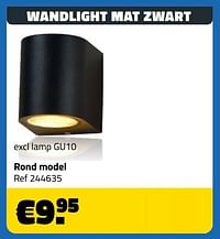 Wandlight mat zwart rond model-Huismerk - Bouwcenter Frans Vlaeminck
