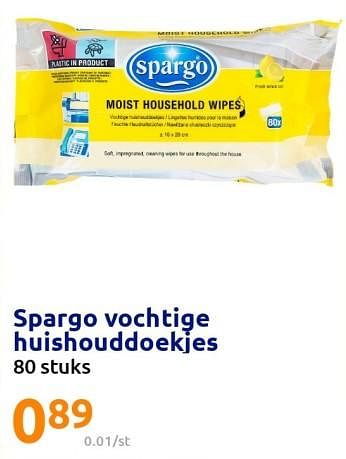 Promoties Spargo vochtige huishouddoekjes - Spargo - Geldig van 07/09/2022 tot 13/09/2022 bij Action