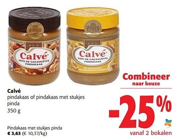 Promoties Calvé pindakaas met stukjes pinda - Calve - Geldig van 07/09/2022 tot 20/09/2022 bij Colruyt
