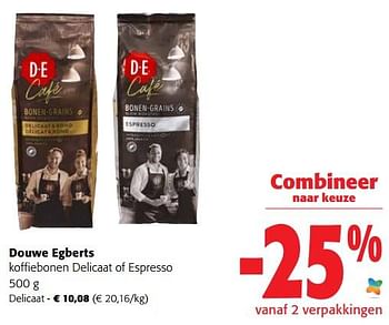 Promoties Douwe egberts koffiebonen delicaat - Douwe Egberts - Geldig van 07/09/2022 tot 20/09/2022 bij Colruyt