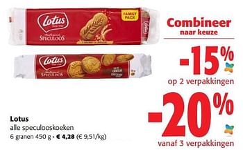 Promoties Lotus speculooskoeken 6 granen - Lotus Bakeries - Geldig van 07/09/2022 tot 20/09/2022 bij Colruyt