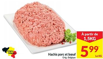 Promotions Hachis porc et boeuf - Produit maison - Intermarche - Valide de 01/01/2022 à 31/12/2022 chez Intermarche